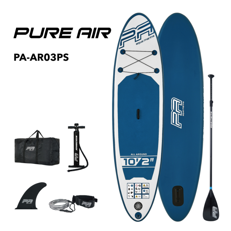 Good Inflatable All-Around Pure Marina Board Air 10\'2” Paddle Aqua | SUP Wave