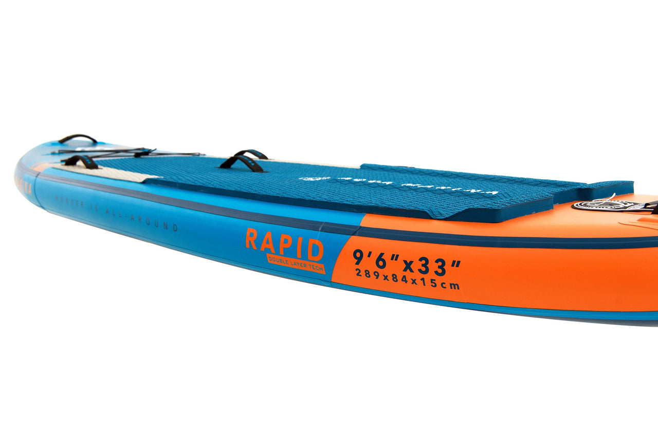 Aqua Marina 9\'6″ RAPID 2022 SUP Wave Good Board White Inflatable | Paddle Water