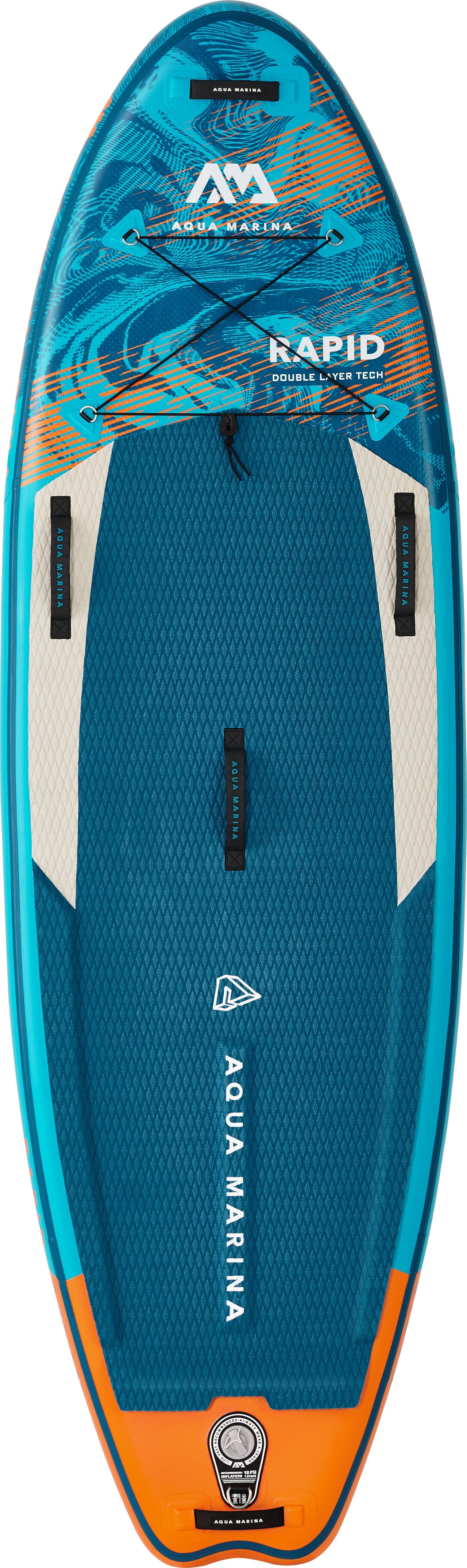 Aqua Marina 9\'6″ RAPID Paddle | SUP Inflatable Water White Good Wave Board 2022