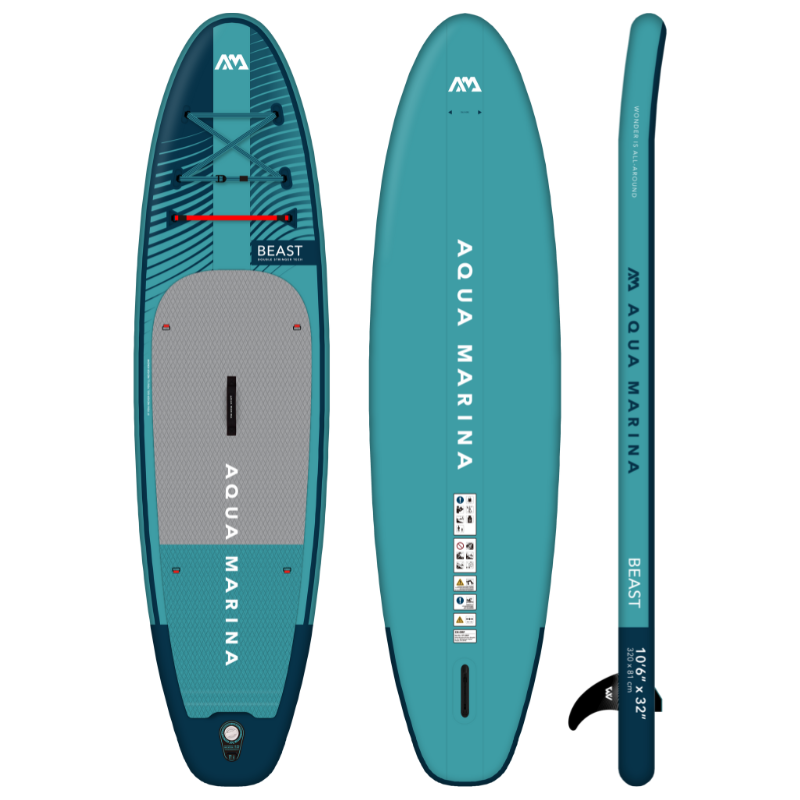 Aqua Marina 10\'6” Beast 2023 Wave | SUP Paddle Advanced Board Good All-Around Inflatable