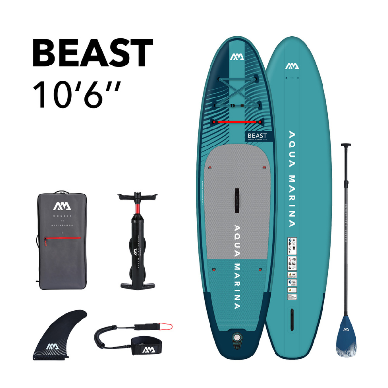 Aqua Marina 10\'6” Beast 2023 Advanced | Inflatable SUP Good All-Around Paddle Board Wave